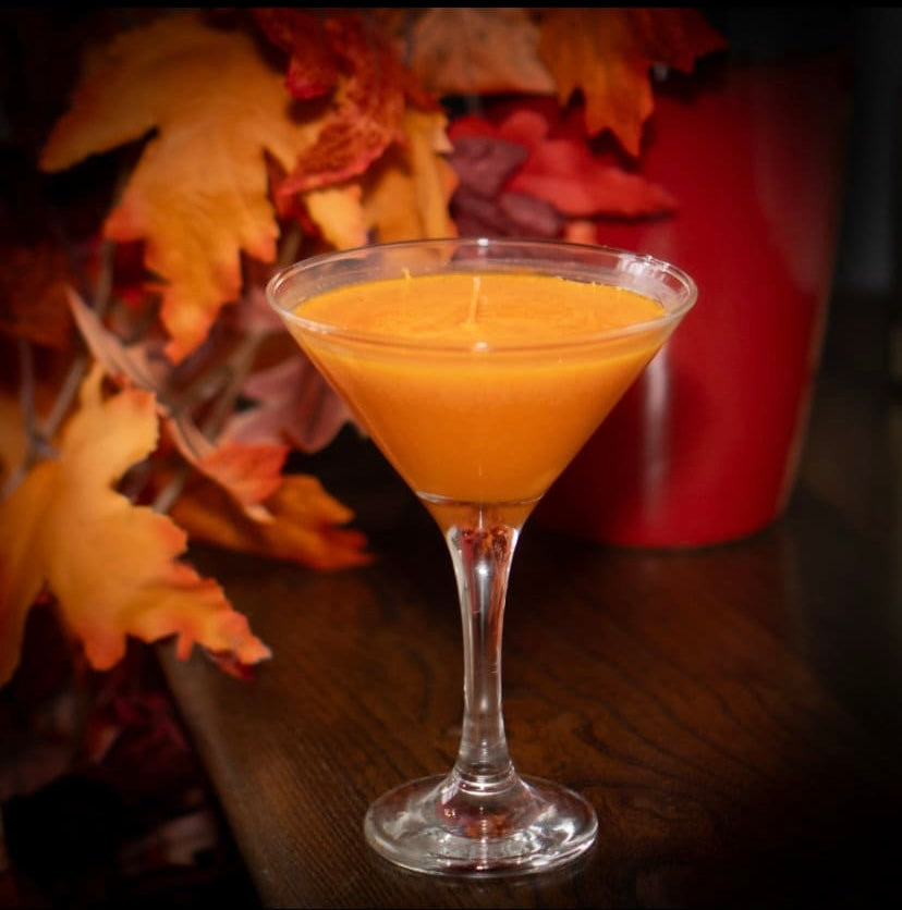 Orange Spice Scented Cocktail Glass candle, tailored to The Timeless Glow tone