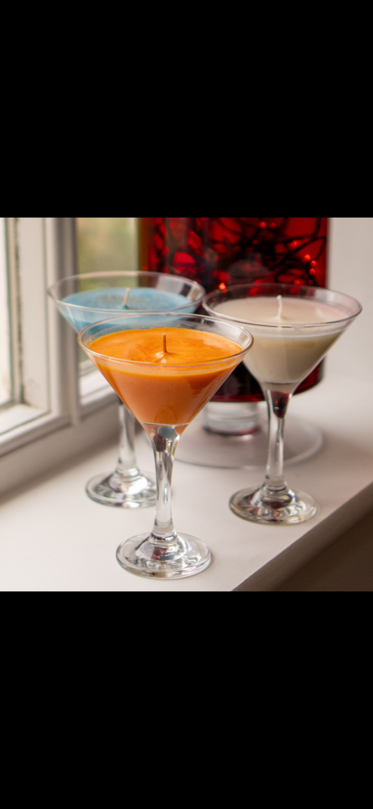 White Lily Scented Cocktail Glass candle, tailored to The Timeless Glow tone