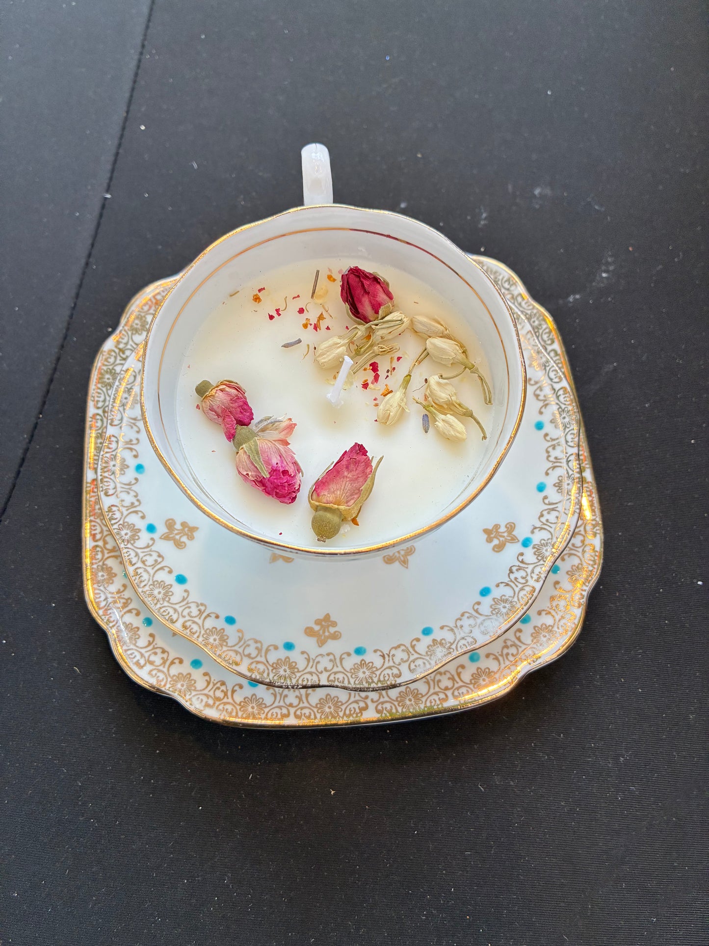 Vintage Teacup Trio Jasmine Scented Candle