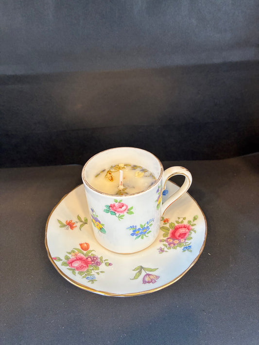 Vintage Teacup Candle, Rose scented
