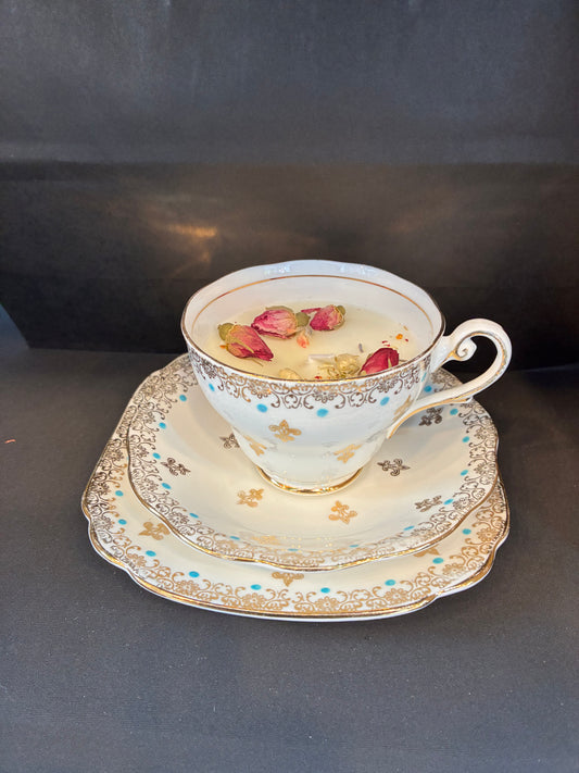 Vintage Teacup Trio Jasmine Scented Candle
