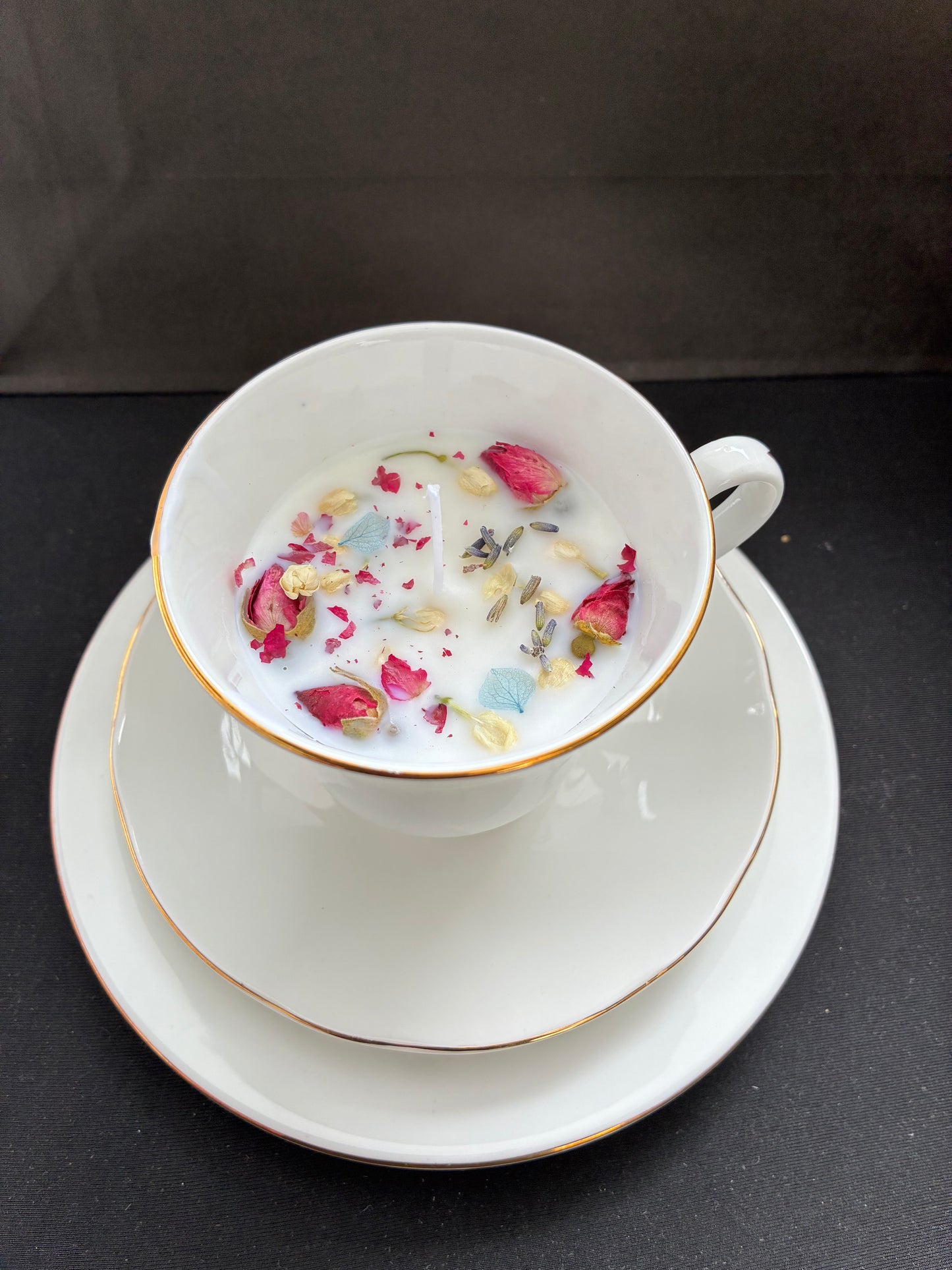 Vintage Trio Teacup Jasmine Scented Candle