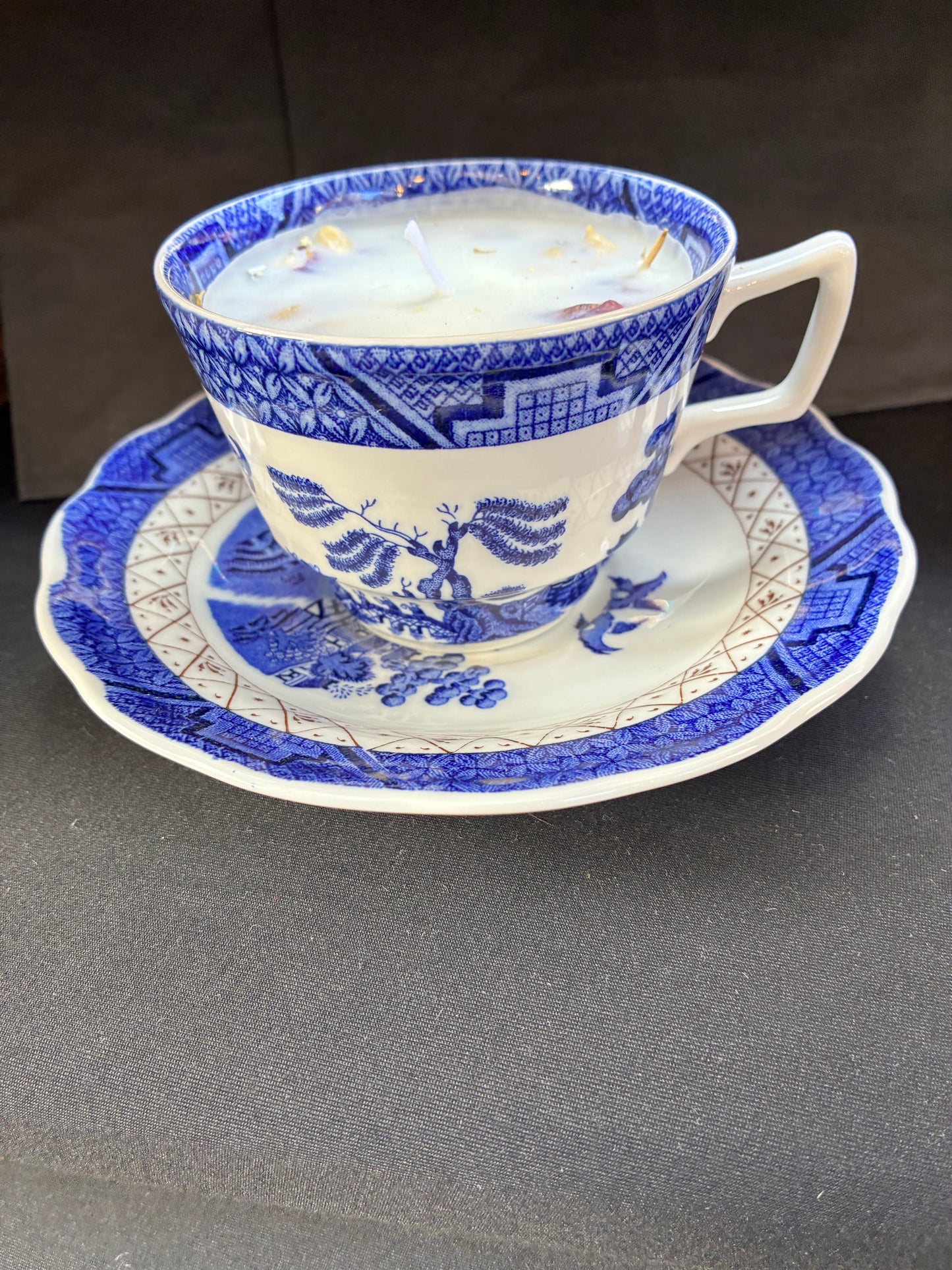 Vintage Teacup Candle scented with blue lavender oils