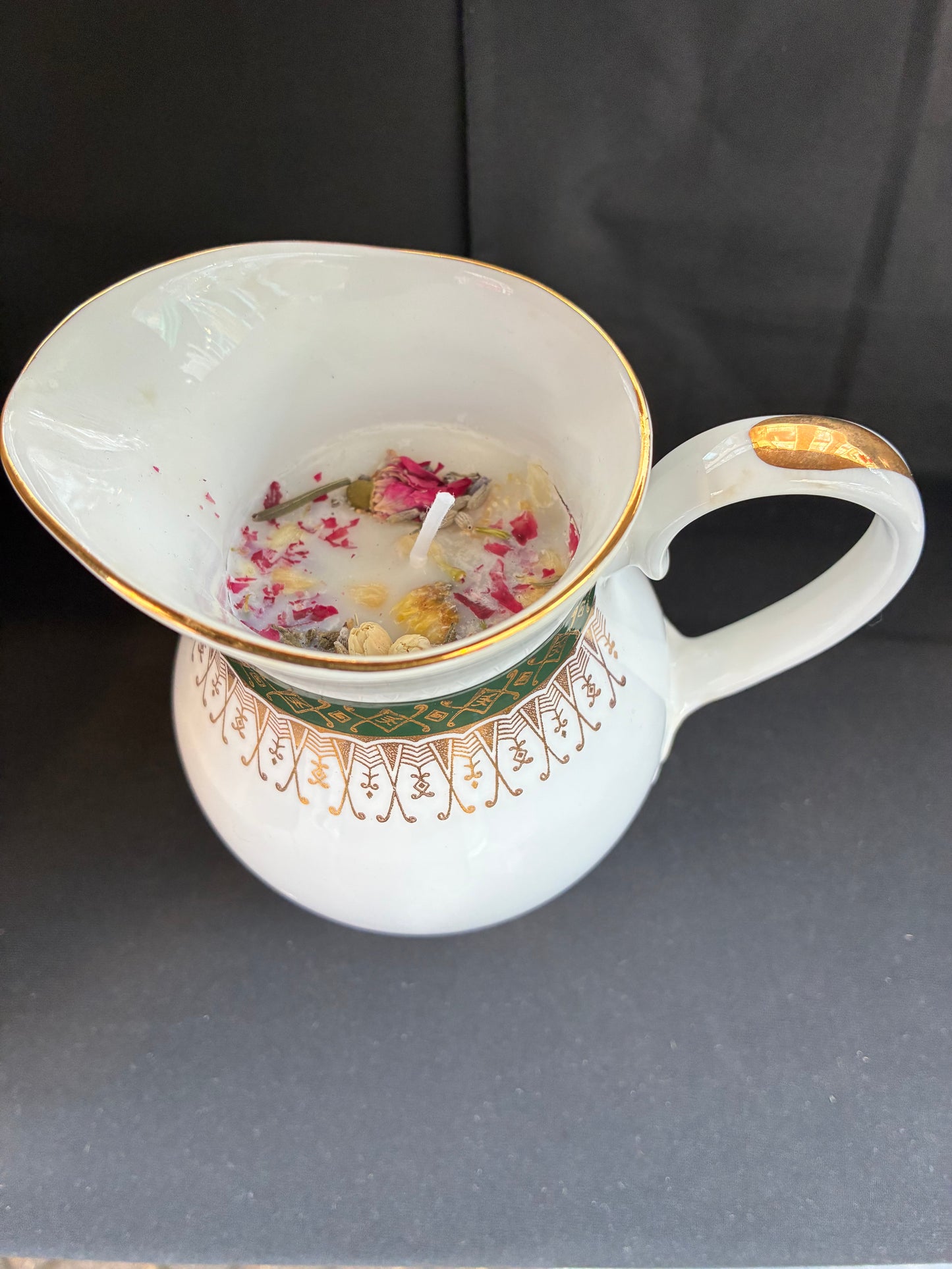 Handmade Vintage Jar Candle, jasmine scented, tailored to The Timeless Glow tone.
