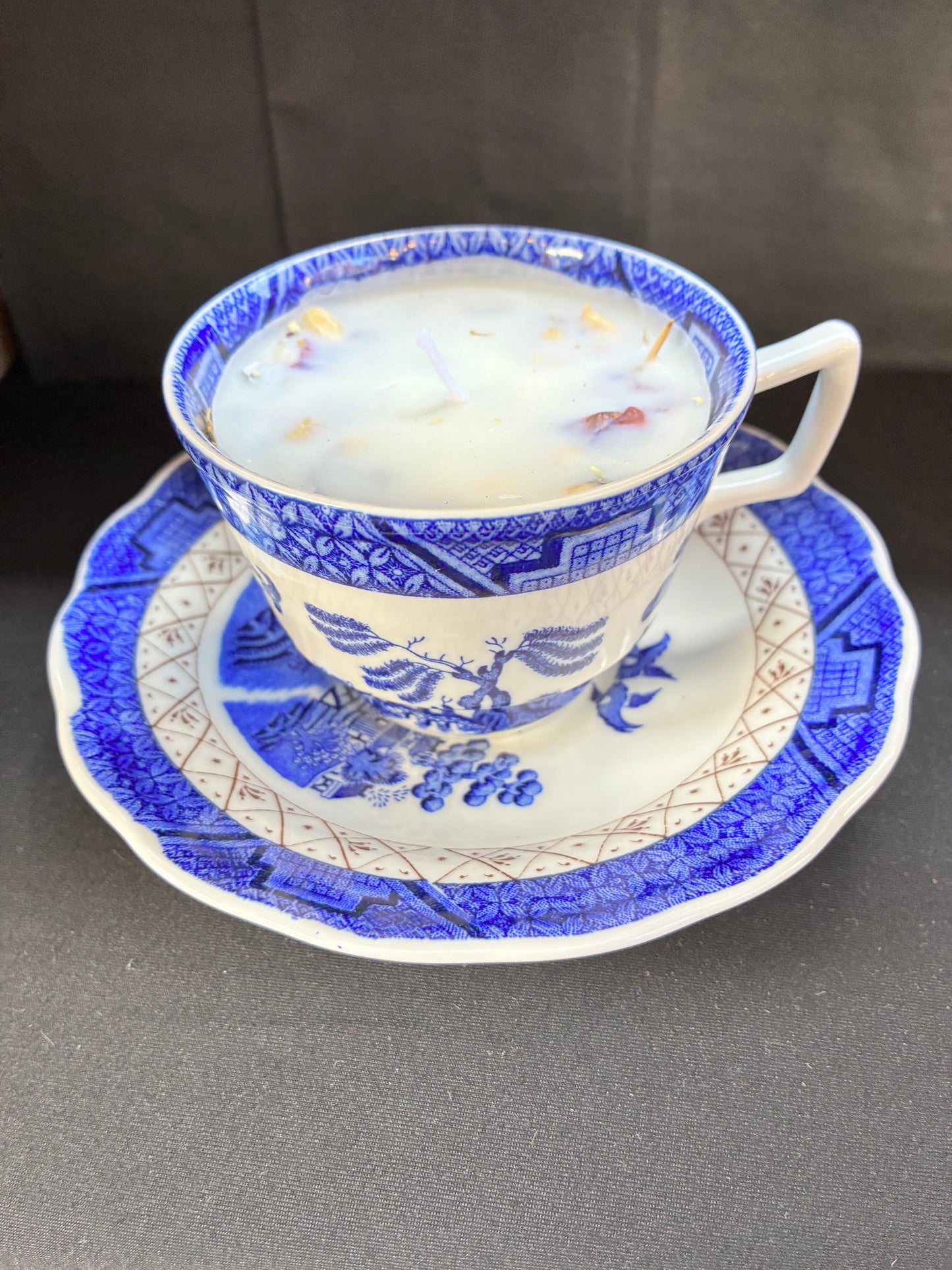 Vintage Teacup Candle scented with blue lavender oils
