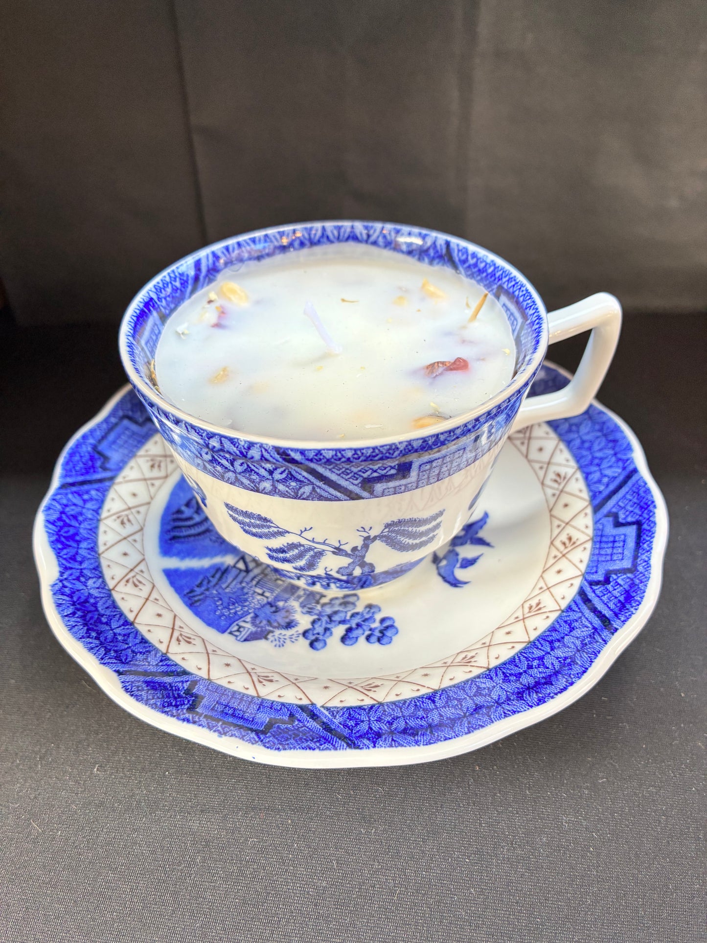 Vintage Teacup Candle scented with blue lavender oils