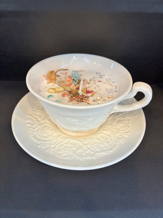 Vintage Teacup Jasmine Scented Candle