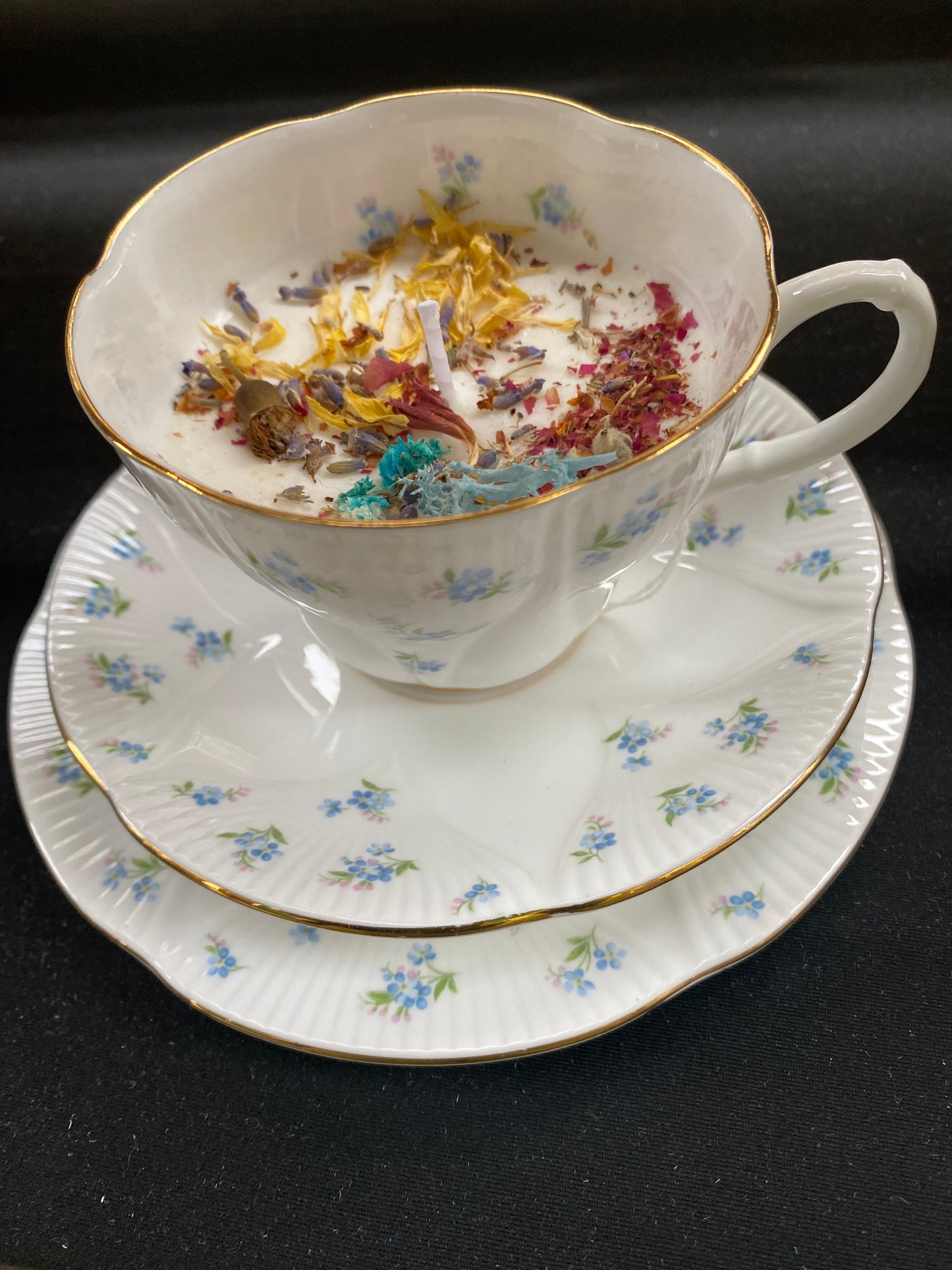 Trio Teacup Velvet Rose Scented Candle